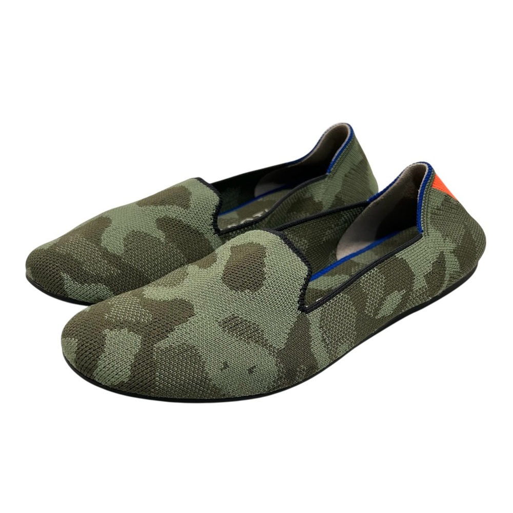 Rothyโs The Loafer Olive Camo Comfort Slip On Flats Womenโs 7.5